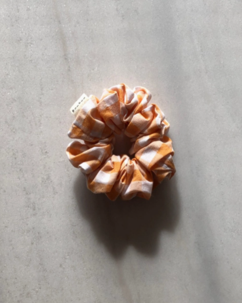 Gingham Scrunchies - Clementine