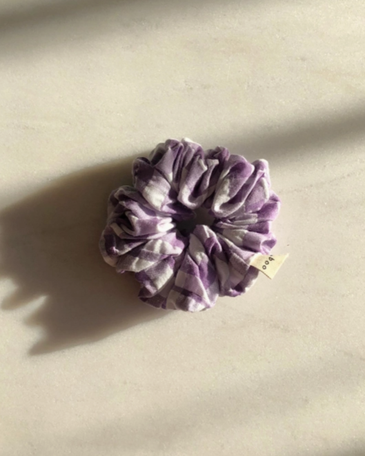 Gingham Scrunchies - Lavender