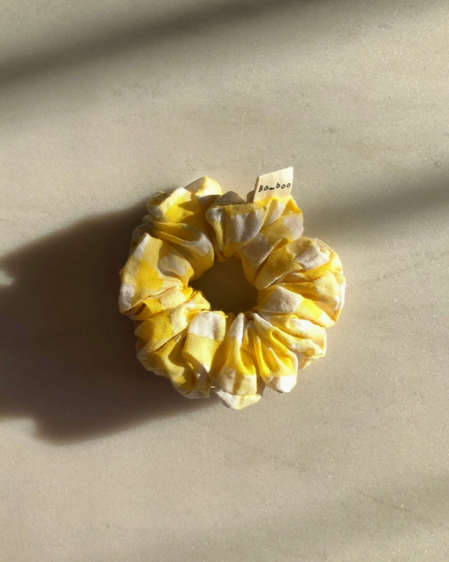 Gingham Scrunchies - Lemon