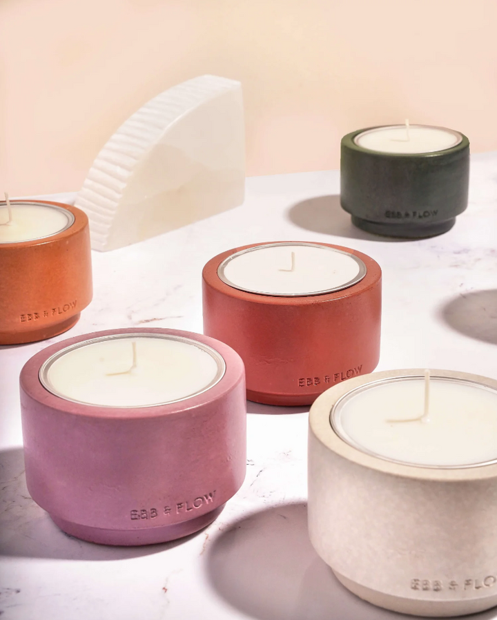 Refillable Concrete Candle Vessel