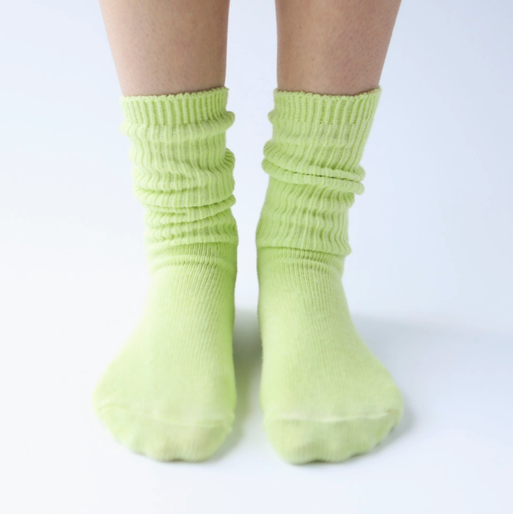 Dyed Cotton Socks - Honeydew
