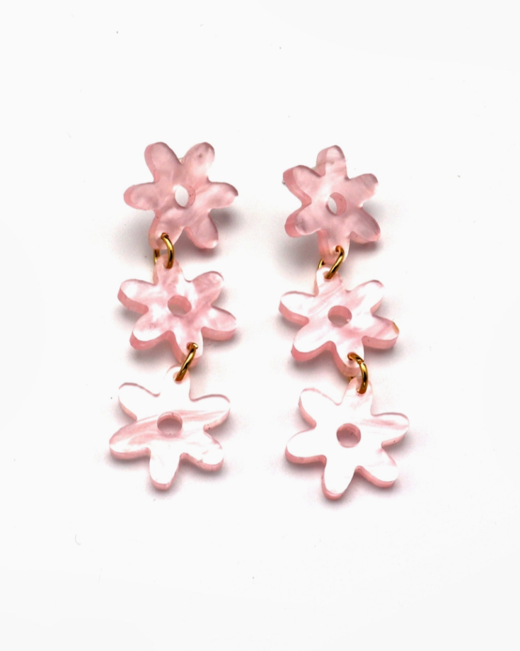 Daze Drop Earrings - Baby Pink