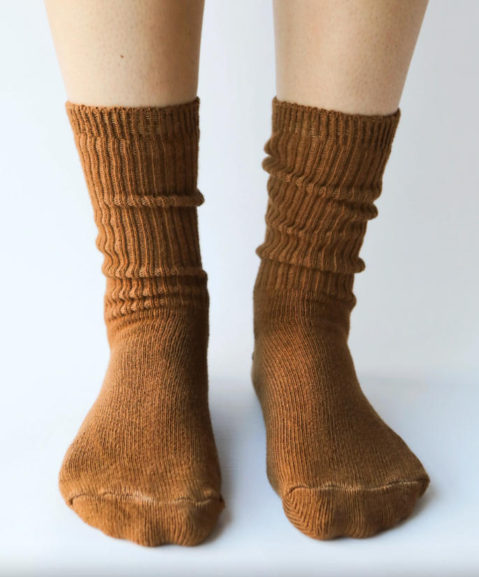 Dyed Cotton Socks - Sepia