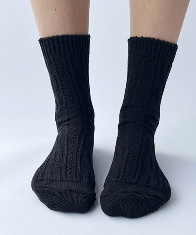 100% Cotton Jenny Crew Socks - Black