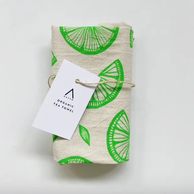 Citrus Tea Towel - Bright Green