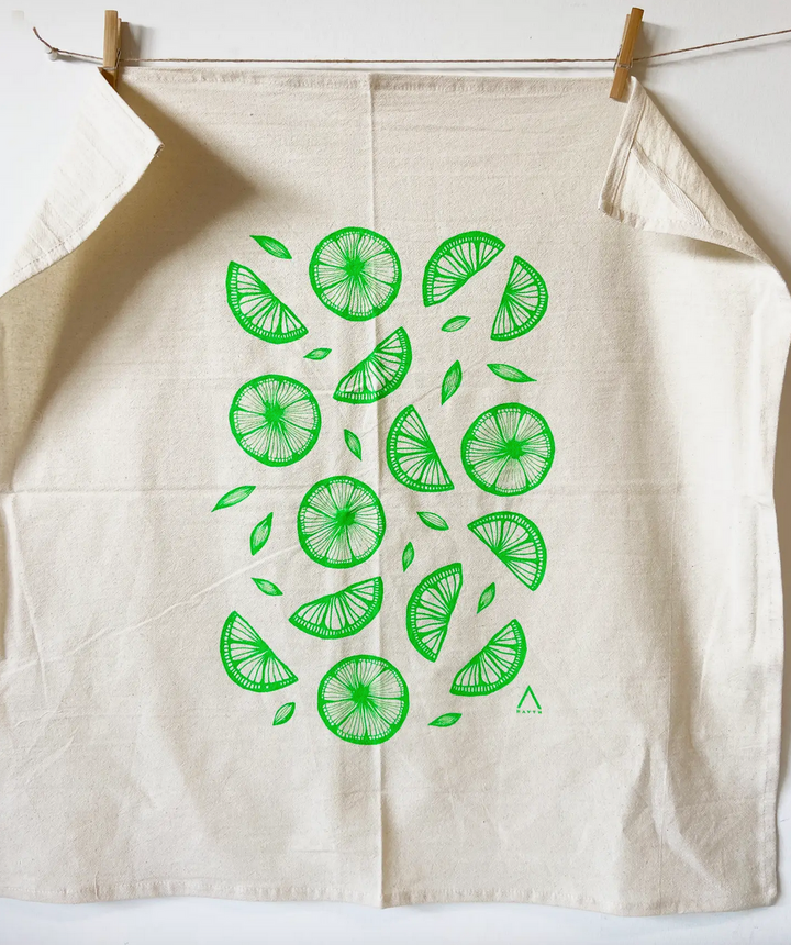 Citrus Tea Towel - Bright Green