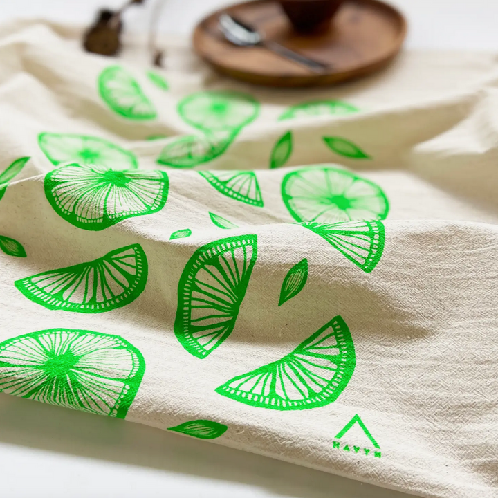 Citrus Tea Towel - Bright Green