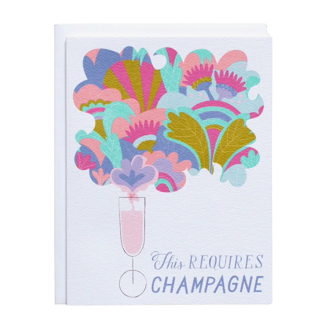 This requires champagne greeting card 
