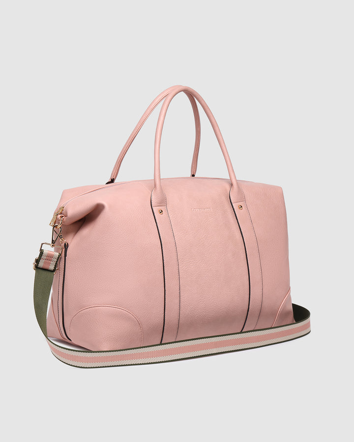 Alexis Stripe Weekender Travel Bag - Blush
