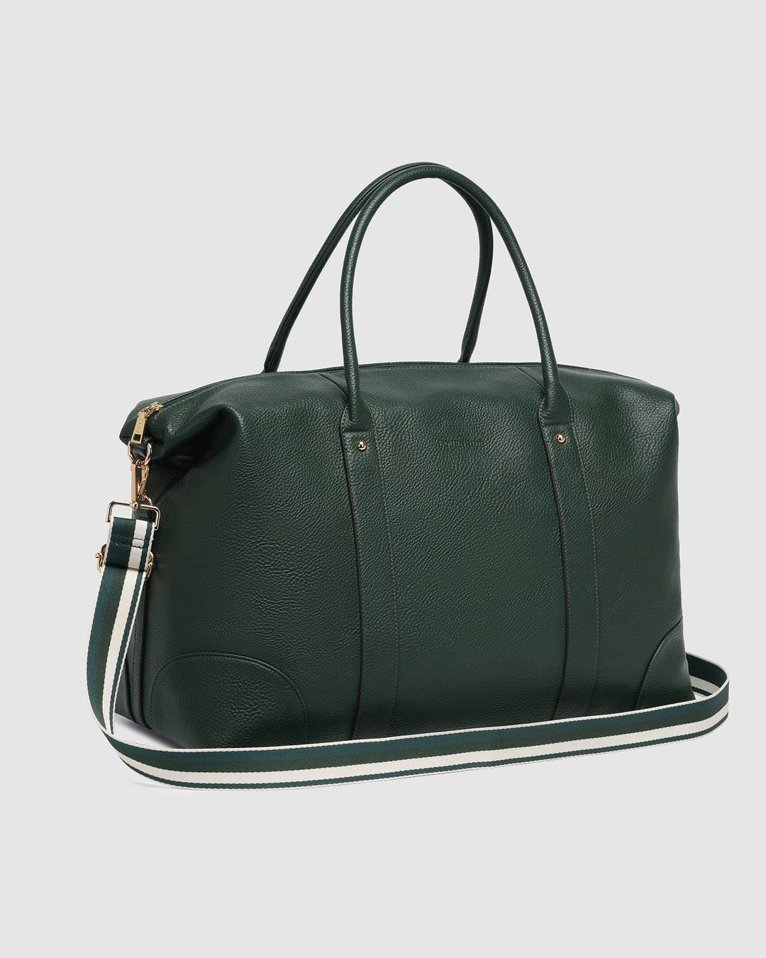 Alexis Stripe Weekender Travel Bag - Forest Green