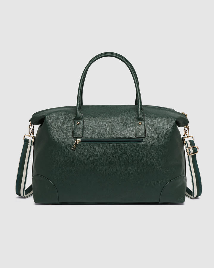 Alexis Stripe Weekender Travel Bag - Forest Green
