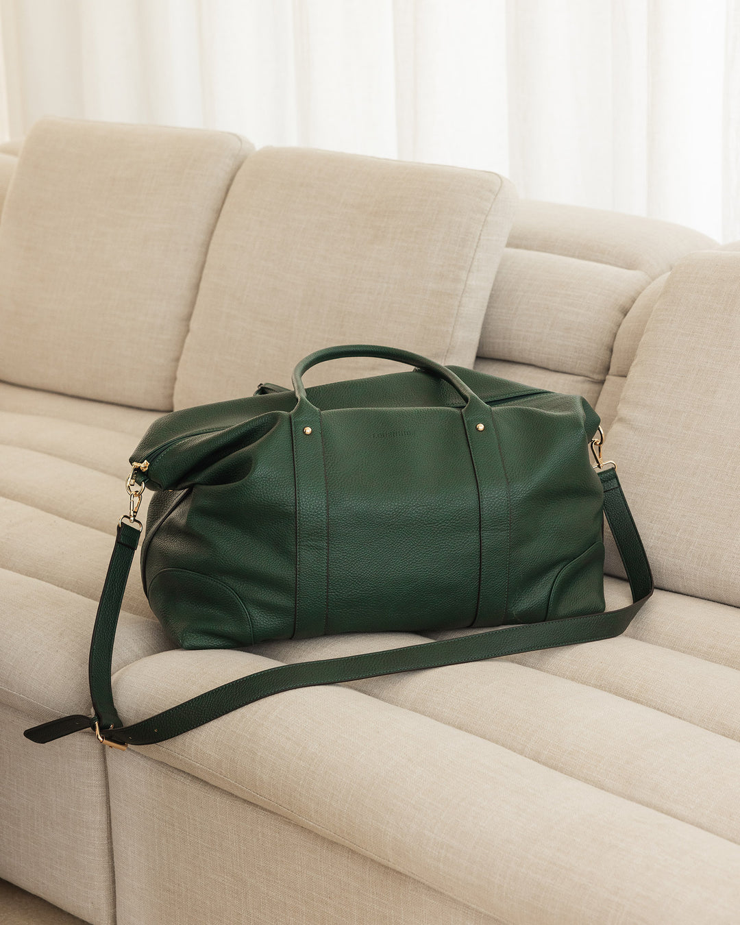 Alexis Stripe Weekender Travel Bag - Forest Green