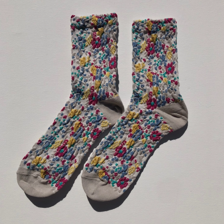 Flower Market Socks - Grey