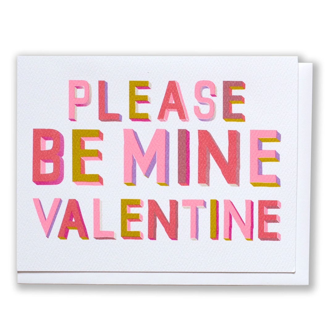 3D Please Be Mine Valentine Card