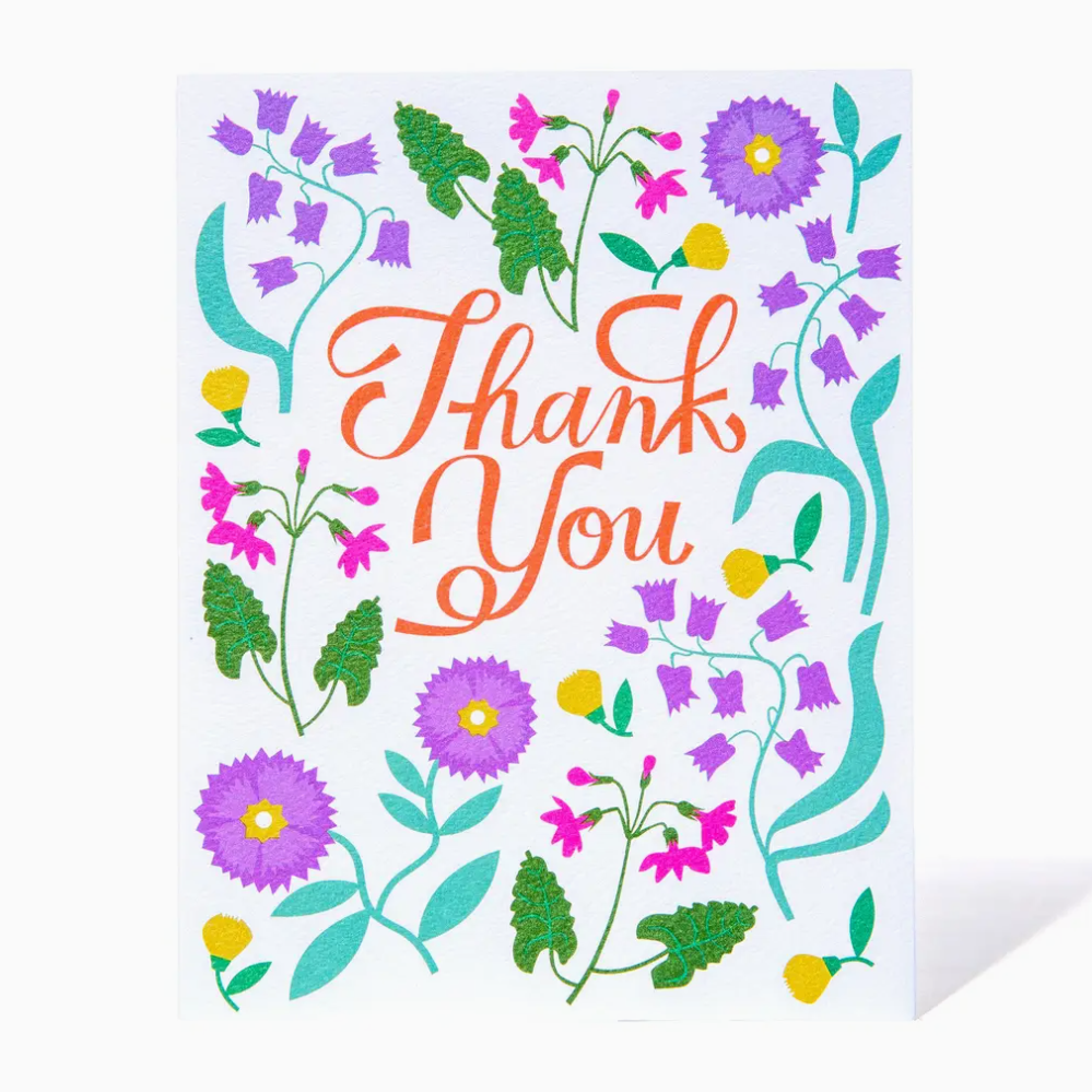 Pretty Floral Thank You Note Card