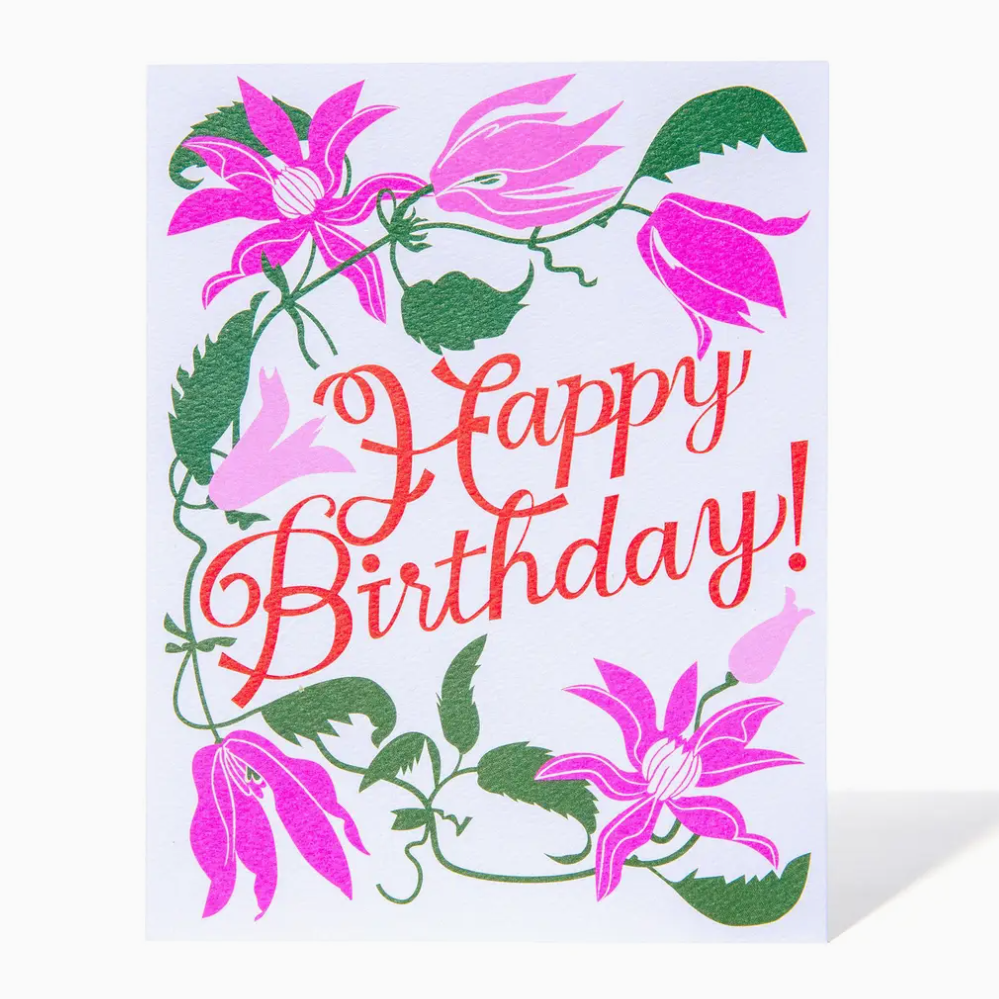 Clematis Birthday Card