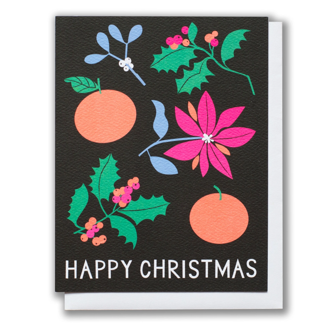 Clementine Floral Christmas Card