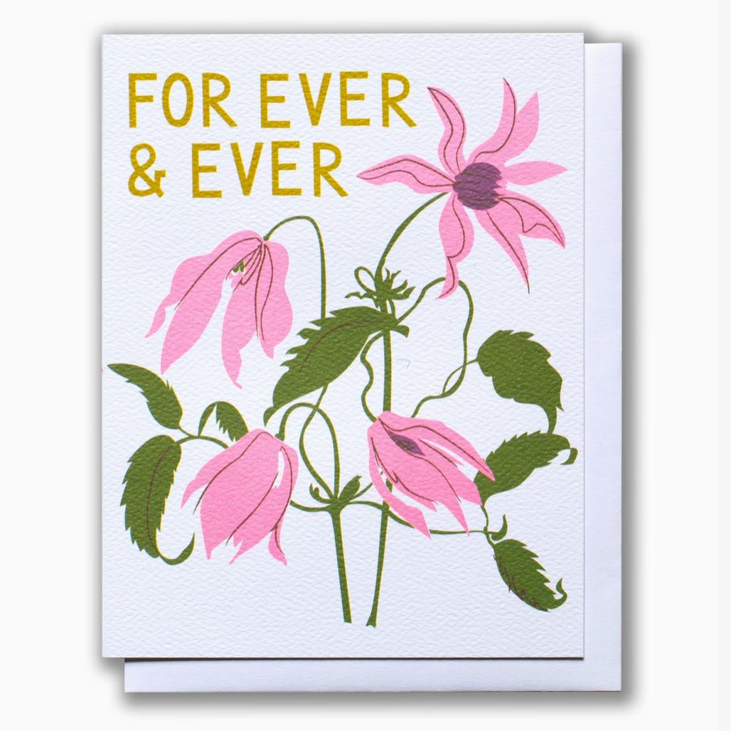 For Ever &amp; Ever Pink Clematis card