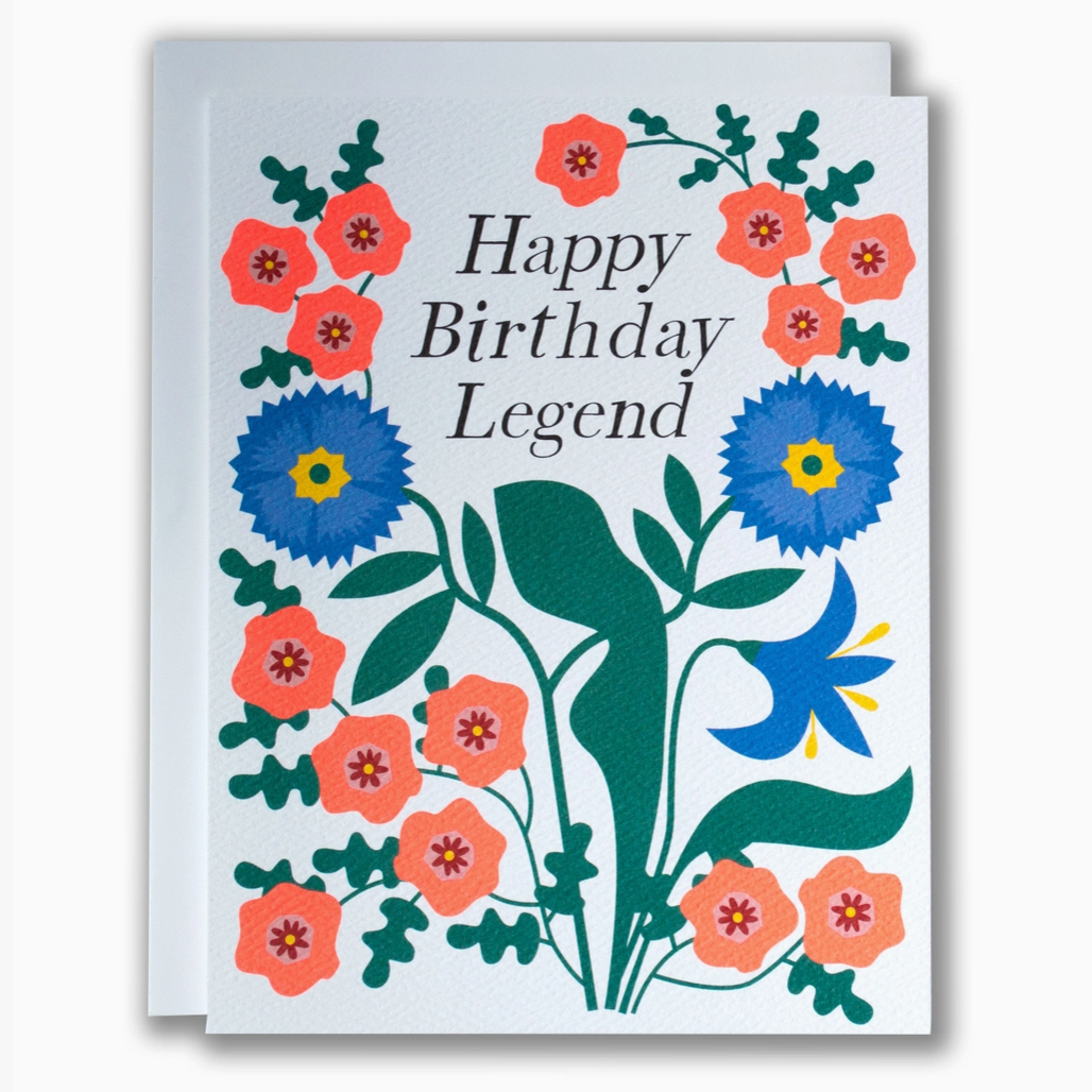 Happy Birthday Legend Floral Note Card