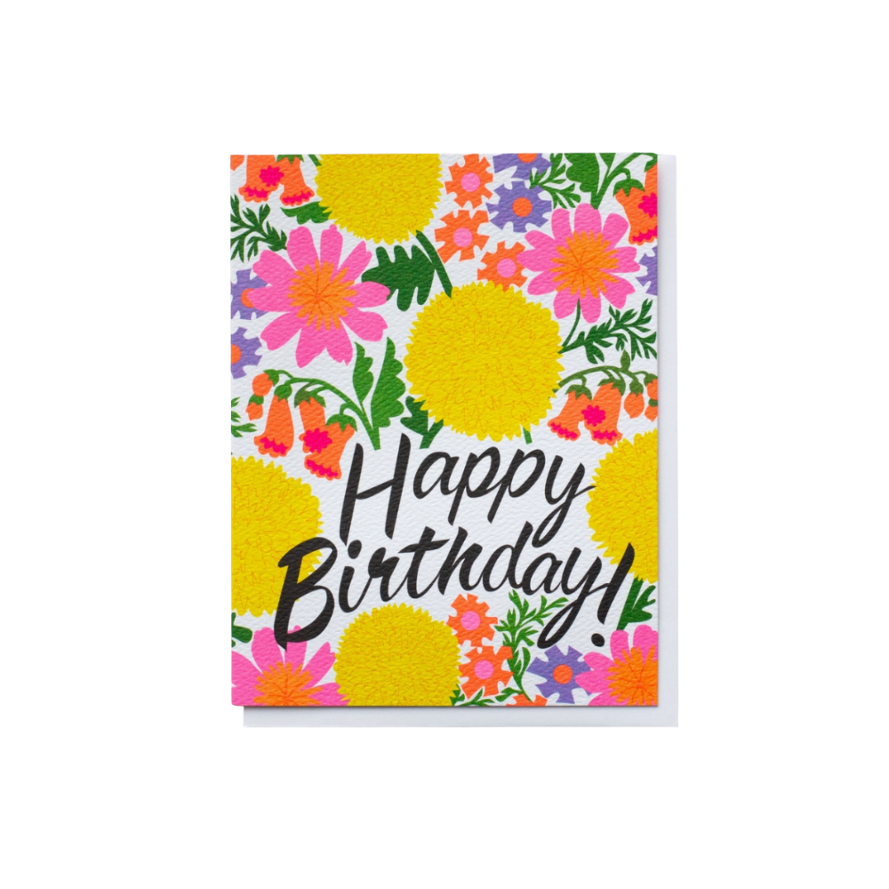 Jazzy Flowers Birthday Card