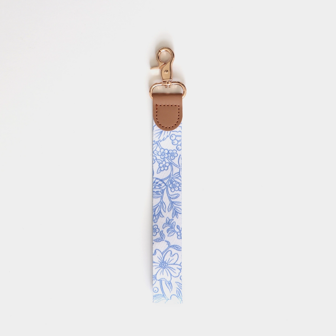 Blue Garden Wristlet Lanyard