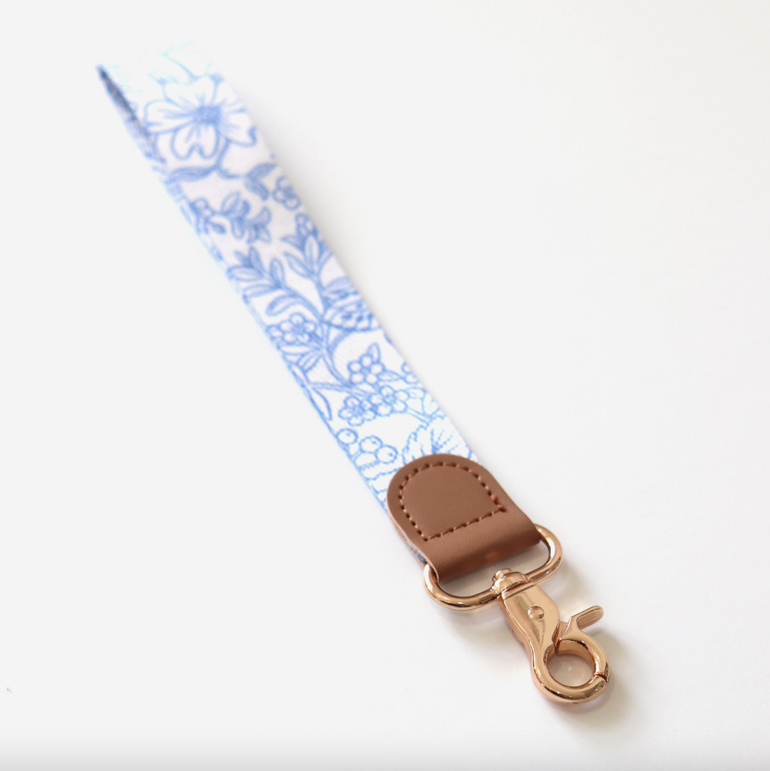 Blue Garden Wristlet Lanyard