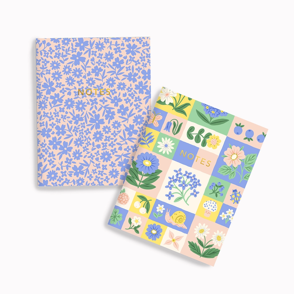 Petal Patchwork + Ditsy Floral Pocket Notebook Set