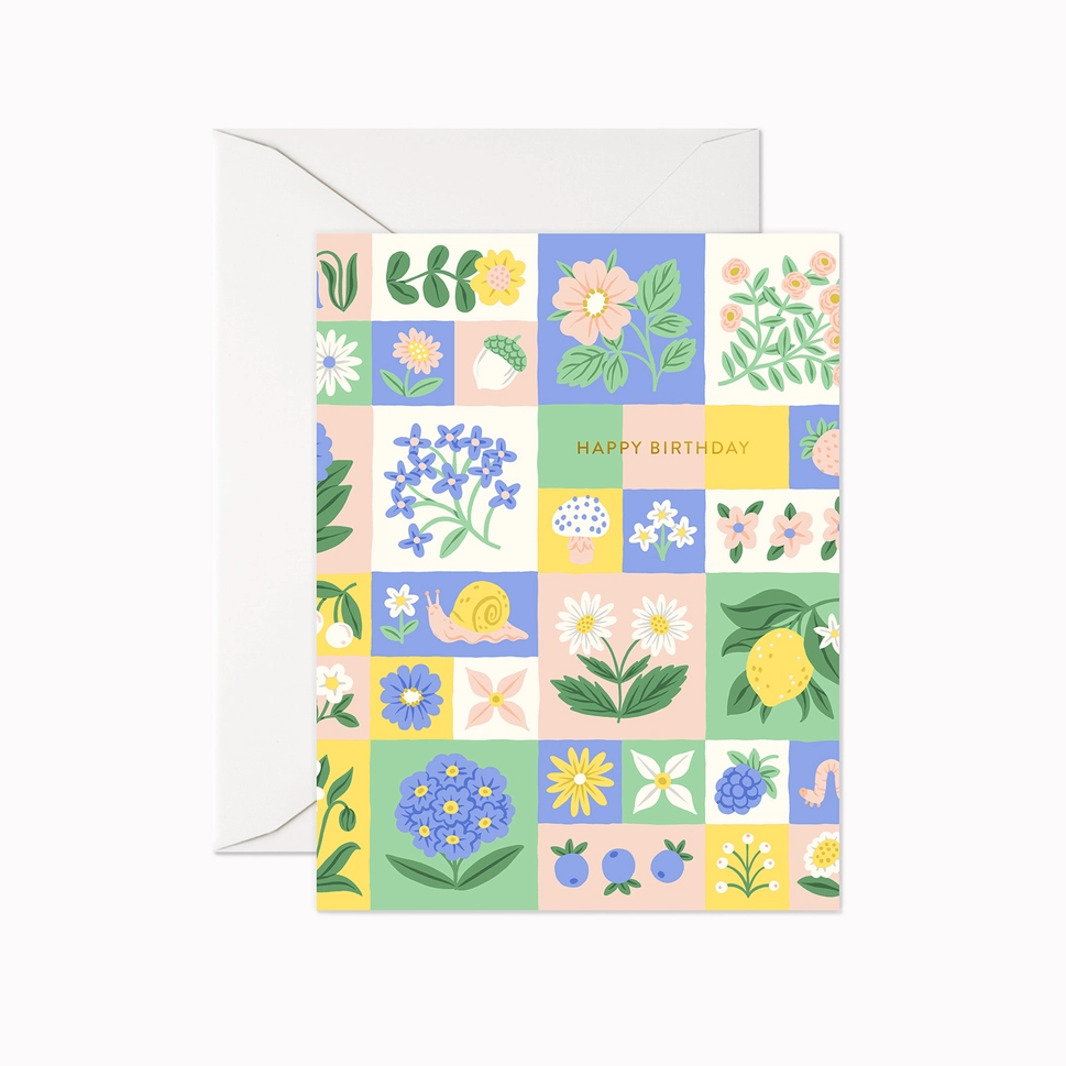 Petal Patchwork Birthday Card