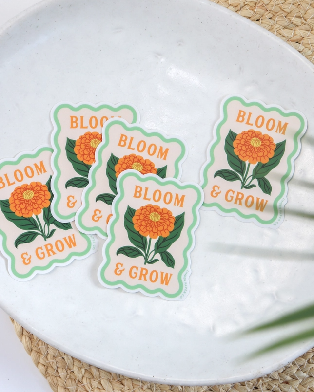 Bloom &amp; Grow | Clear Vinyl Sticker