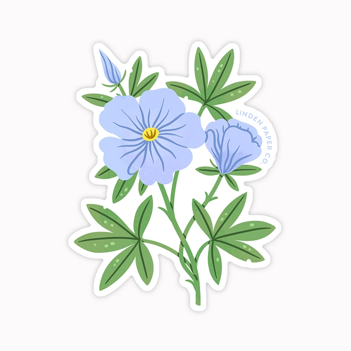 Blue Wildflower | Clear Vinyl Sticker