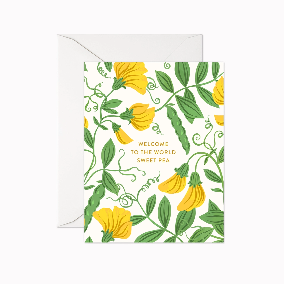 Welcome to the World Sweet Pea Card