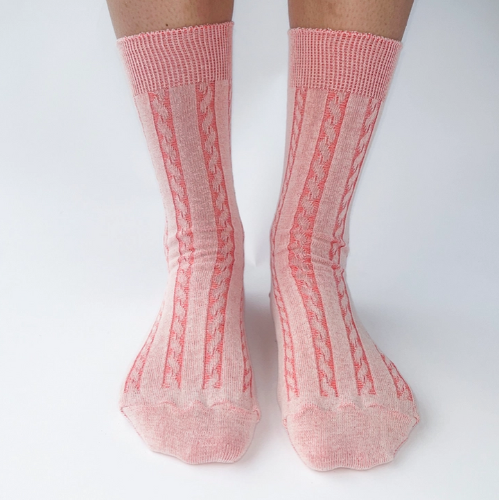 Cable Knit Dress Socks