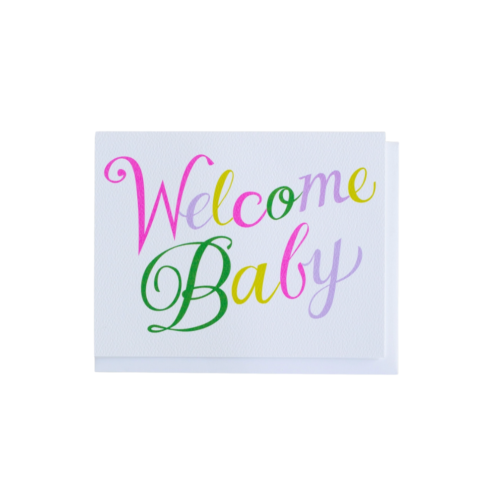Old School Cursive Baby Card