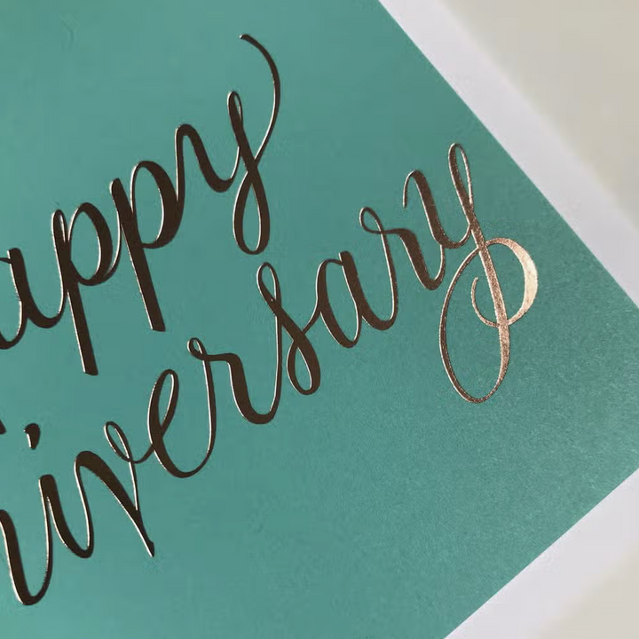 Rose Gold Foil Happy Anniversary Card