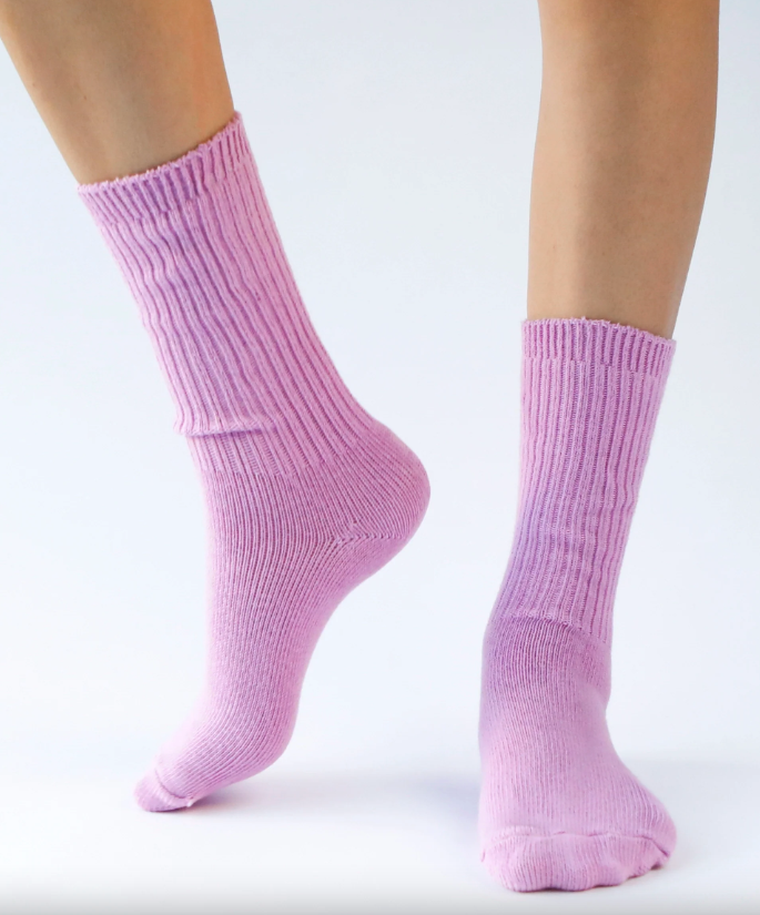 Dyed Cotton Socks - Orchid