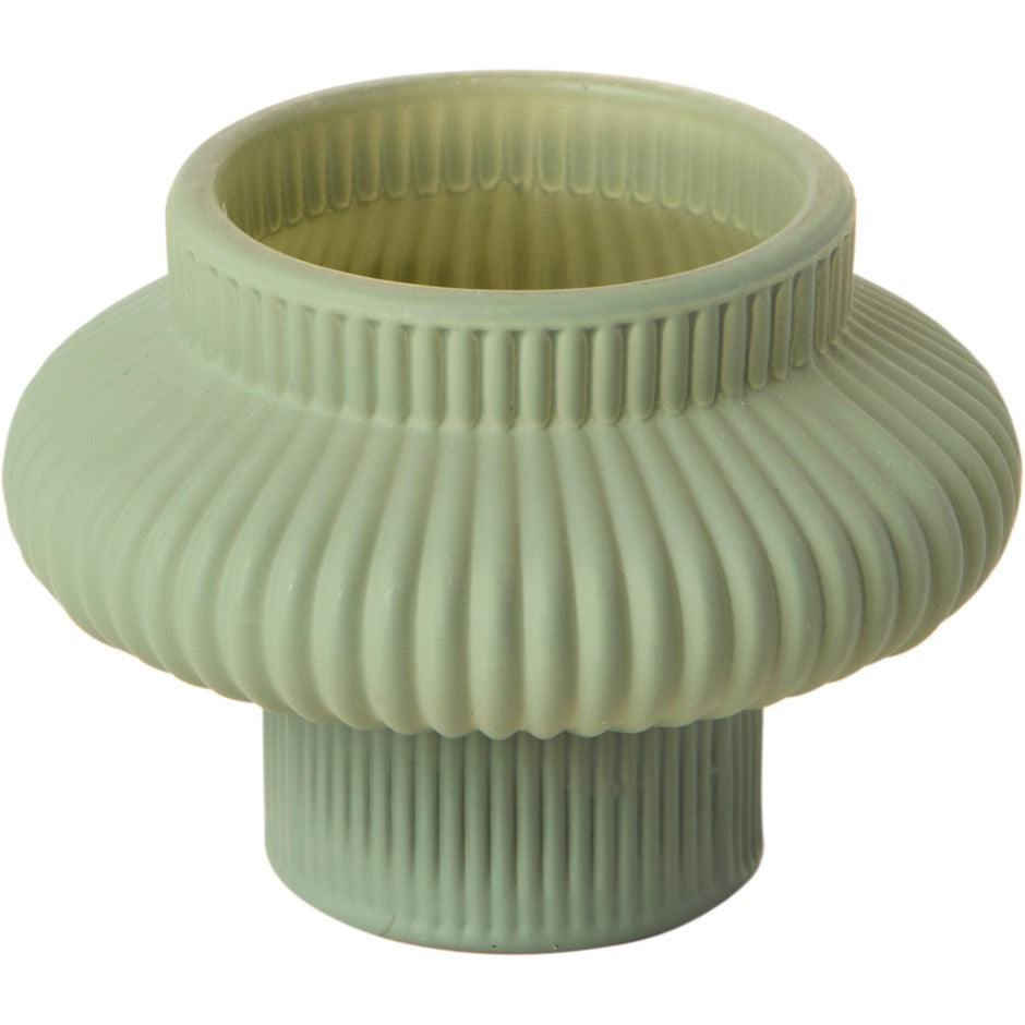 Olive Glass Tealight/Taper Candle Holder - sm