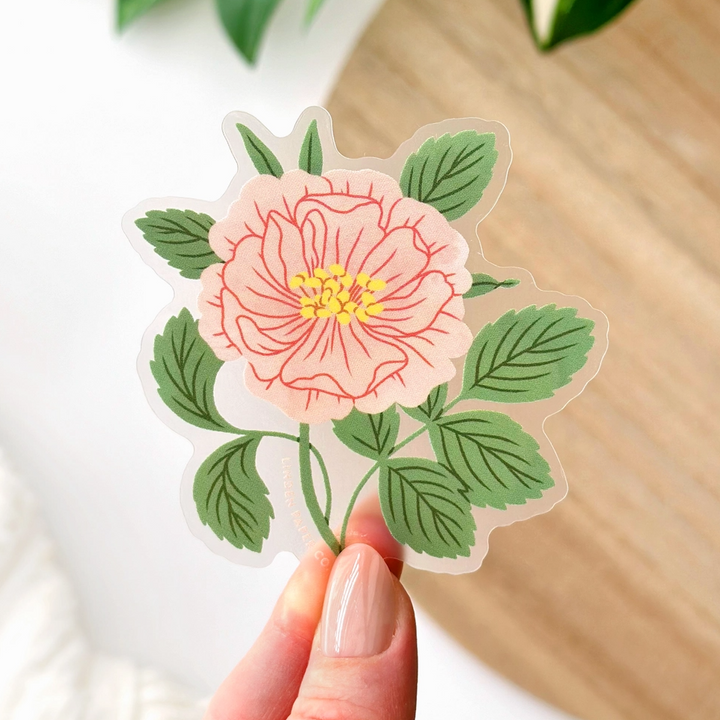 Garden Rose | Clear Vinyl Sticker