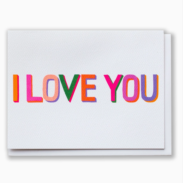 Neon Brights I Love You Card