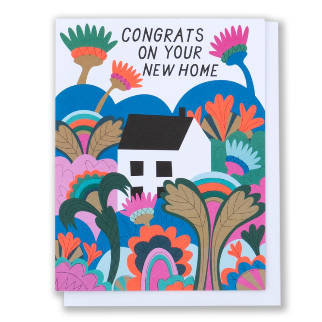 Psychedelic Gardens Housewarming Card