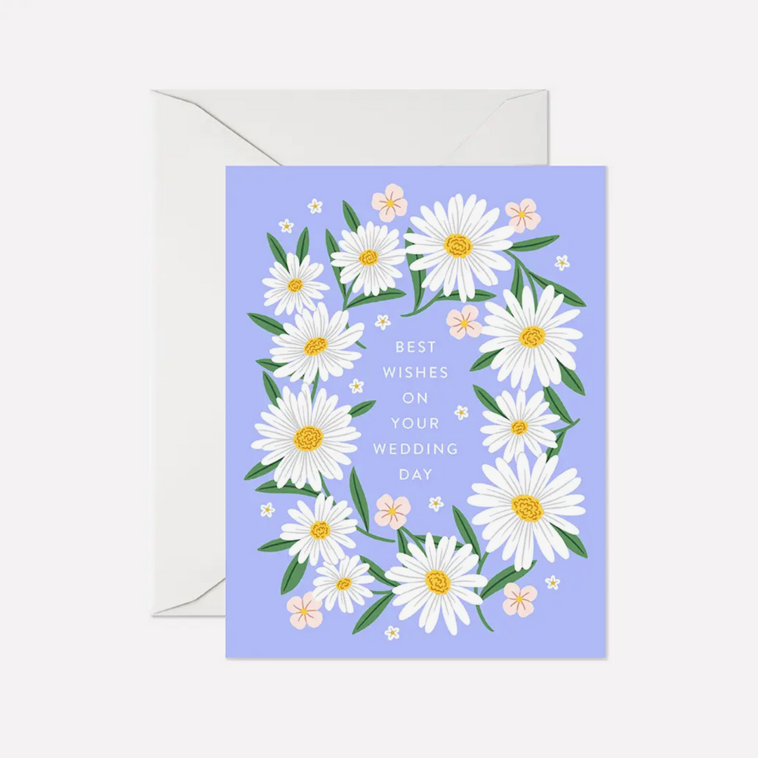 Best Wishes Wedding Daisies Card