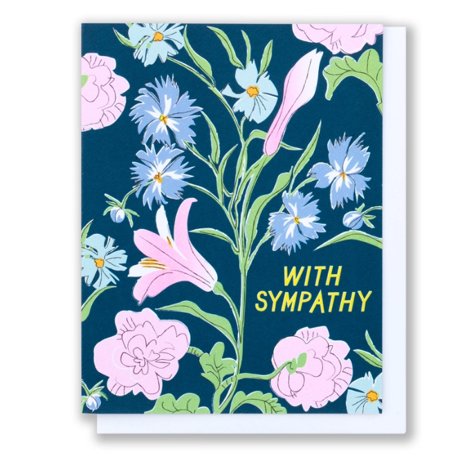 With Sympathy Floral Card