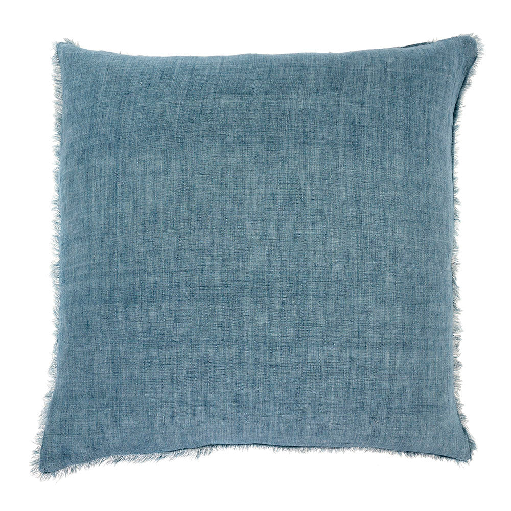 Lina Linen Pillow, Arctic Blue