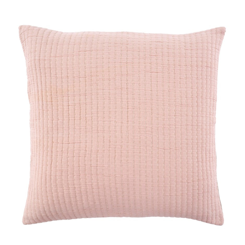 Kantha-Stitched Pillow, Blush